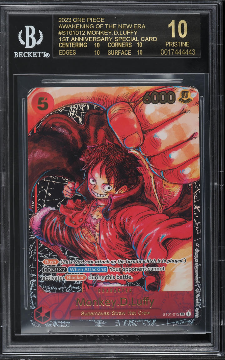 2023 One Piece Awakening Of New Era Monkey D. Luffy #ST01-012 BGS 10 ...