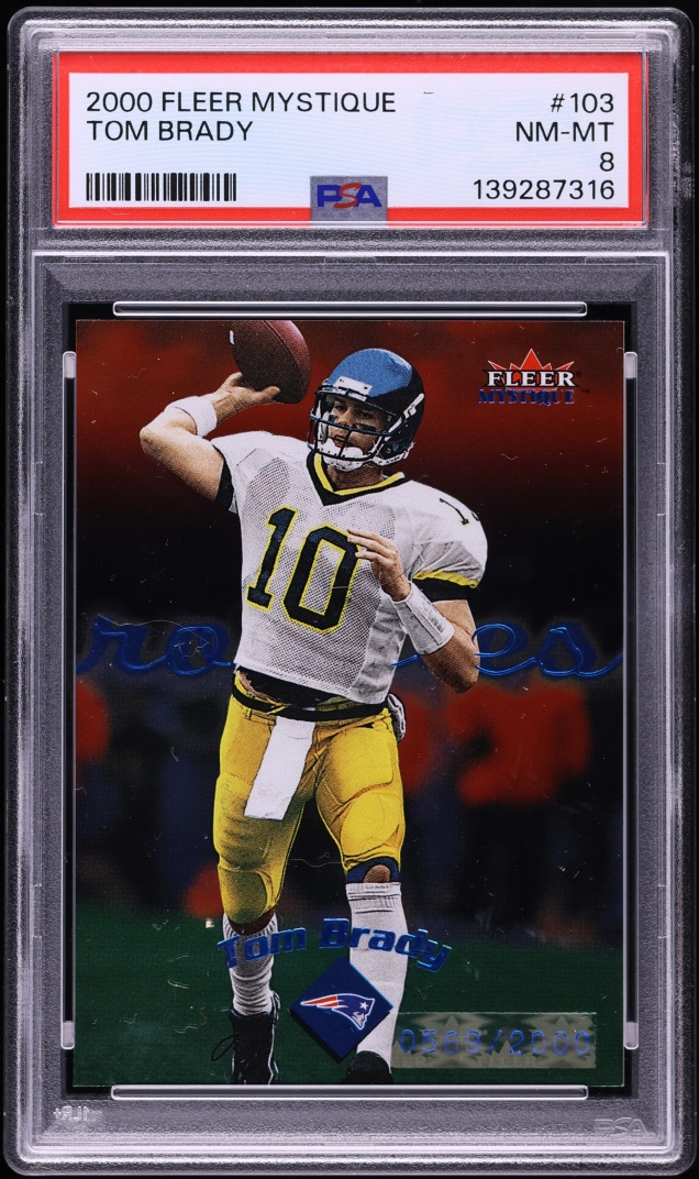 2000 Fleer Mystique Tom Brady ROOKIE /2000 #103 PSA 8 NM-MT