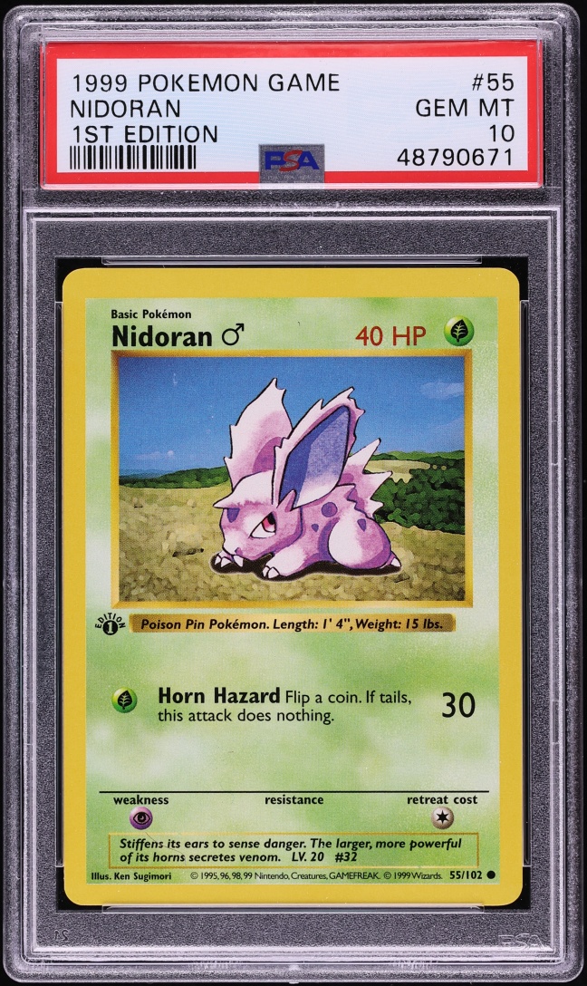 1999 Pokemon Base Set Shadowless 1st Edition Nidoran #55 PSA 10 GEM MINT