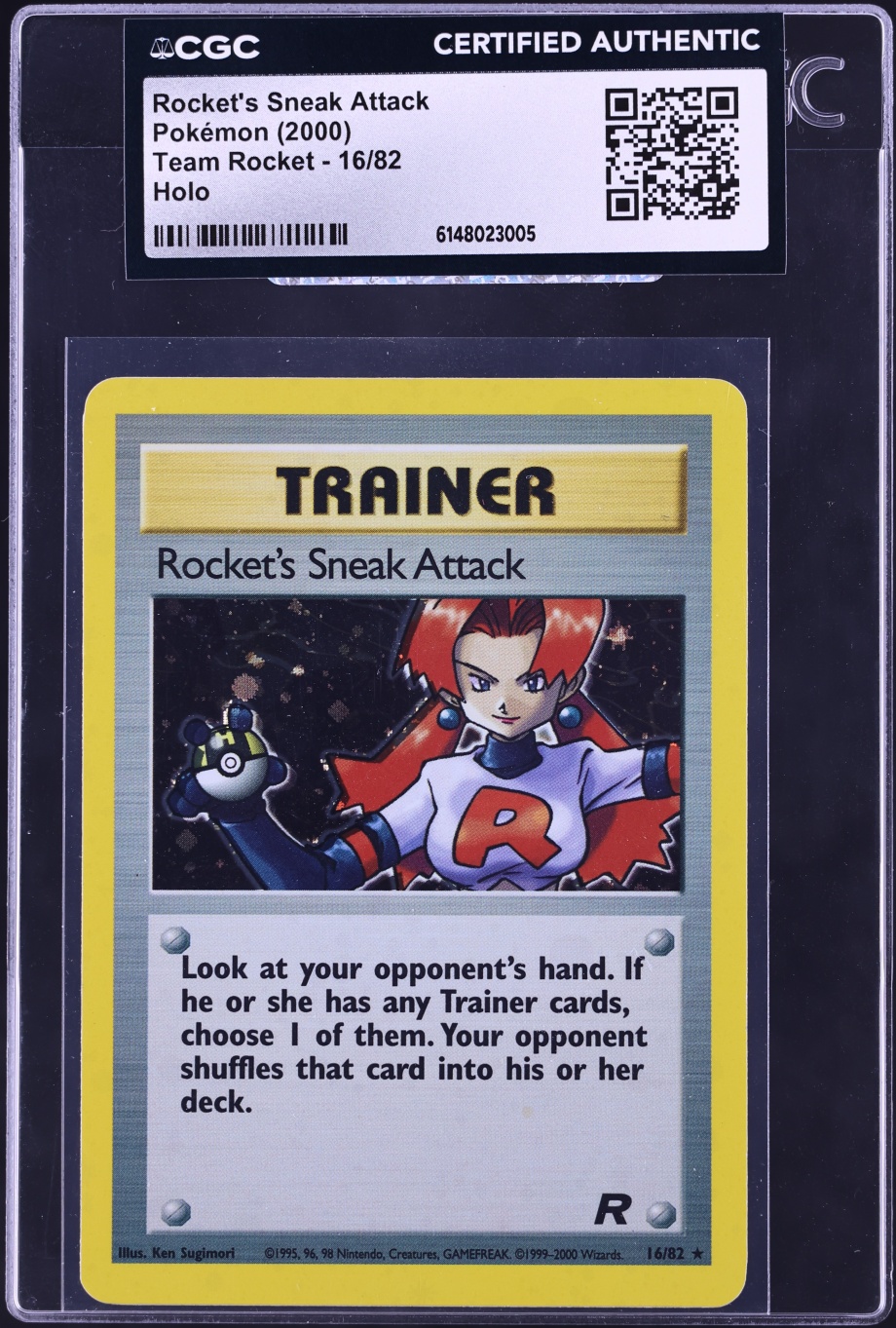 2000 Pokemon Team Rocket Holo Rocket's Sneak Attack #16 CGC AUTH