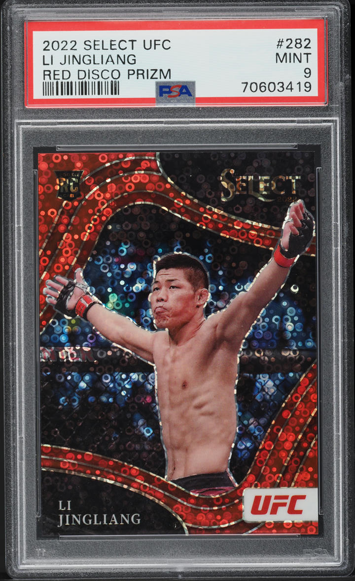 2022 Select UFC Octagonside Red Disco Prizm Li Jingliang ROOKIE /99 #282 PSA 9