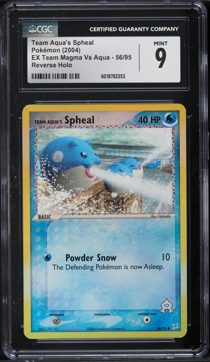 2004 Pokemon EX Team Magma Vs Aqua Reverse Holo Team Aqua's Spheal #56 CGC 9