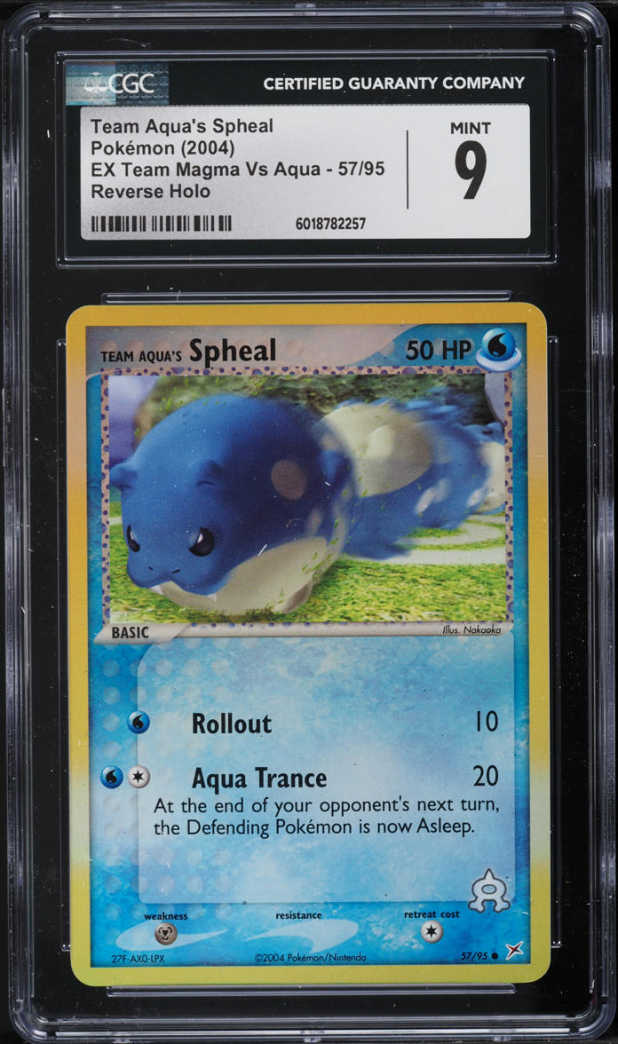 2004 Pokemon EX Team Magma Vs Aqua Reverse Holo Team Aqua's Spheal #57 CGC 9