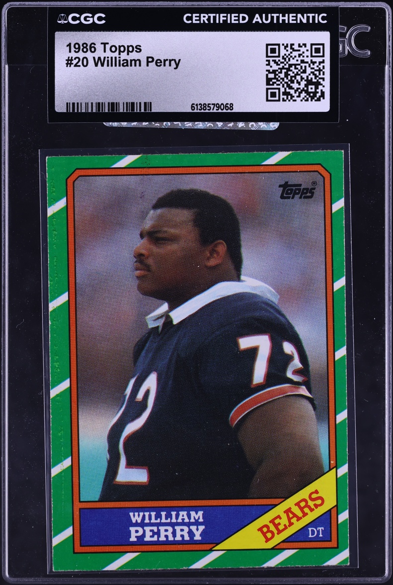 1986 Topps Football William Perry ROOKIE #20 CGC AUTH