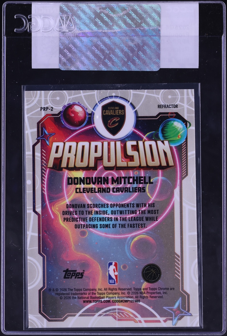 2025 Topps Chrome Cosmic Propulsion Refractor Donovan Mitchell #PRP-2 CGC AUTH