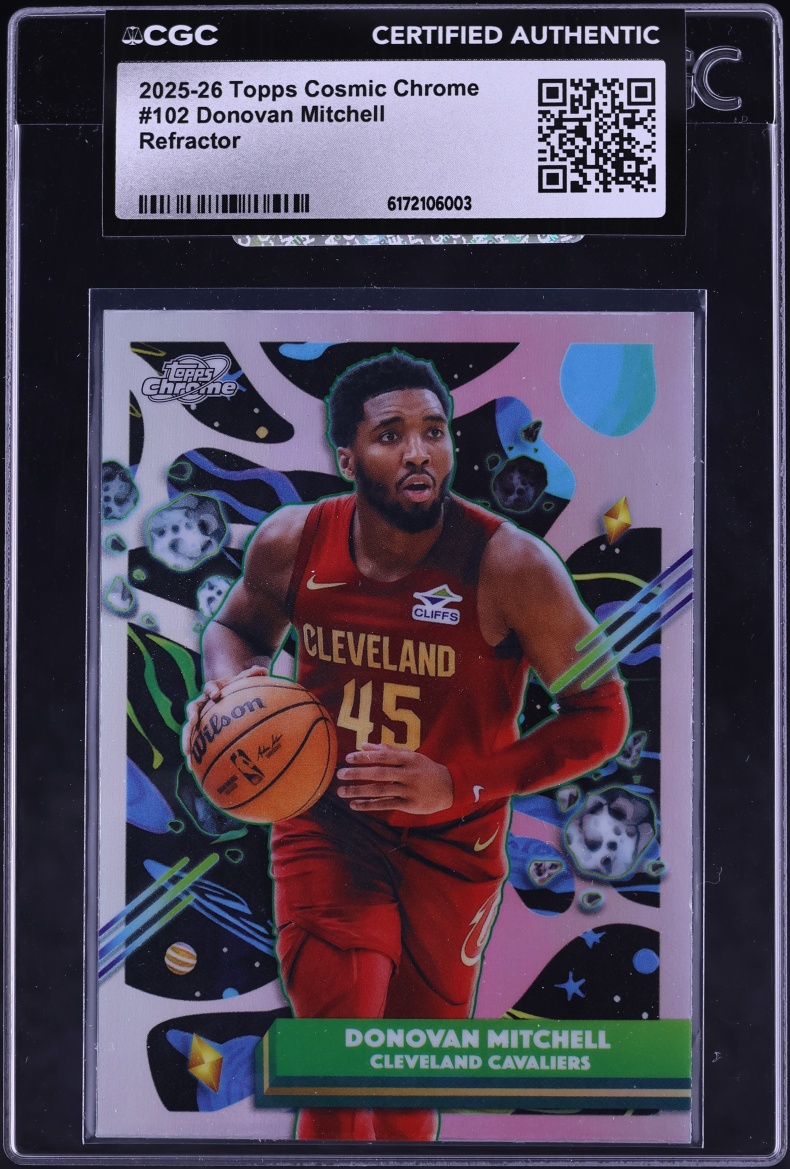 2025 Topps Chrome Cosmic Refractor Donovan Mitchell #102 CGC AUTH