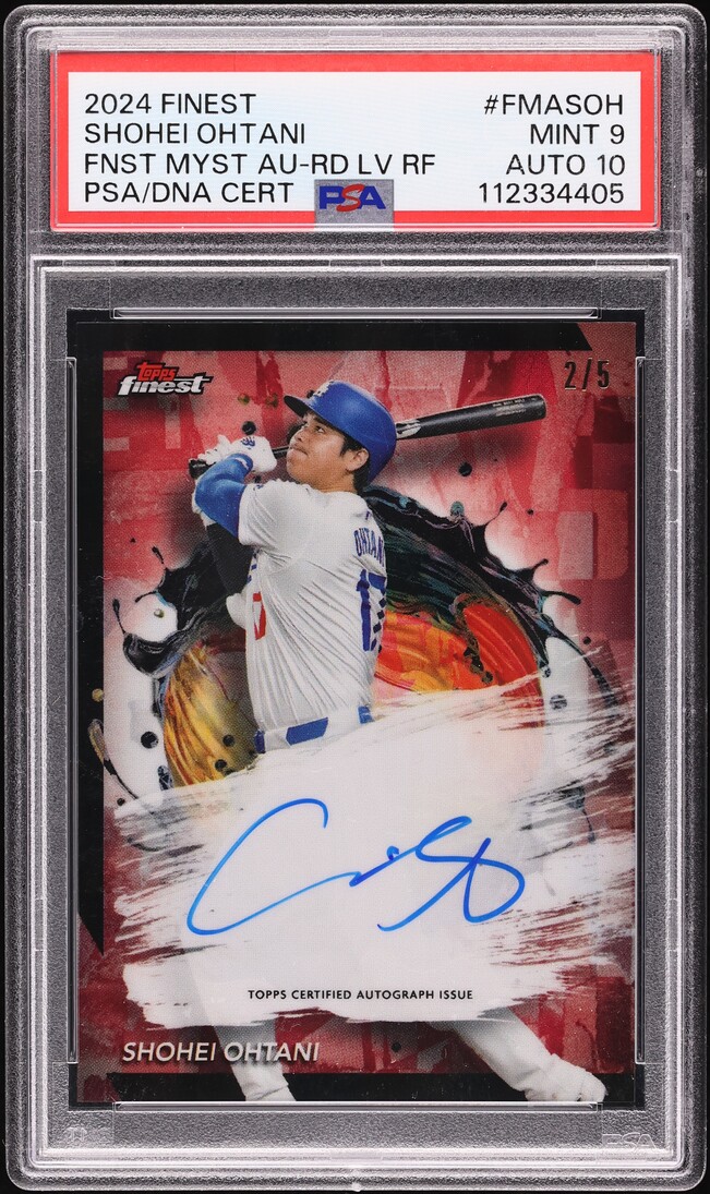 2024 Finest Mystery Red Lava Refractor Shohei Ohtani AUTO DNA 10 /5 PSA 9 MINT
