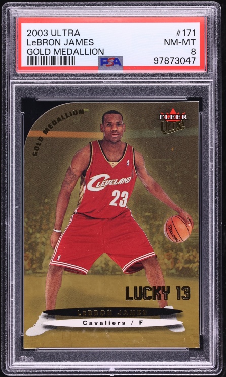 2003 Ultra Gold Medallion LeBron James ROOKIE #171 PSA 8 NM-MT