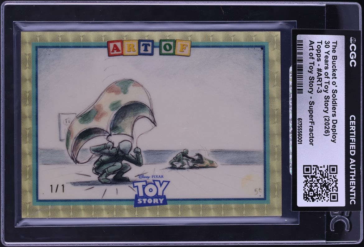 2026 Topps 30 Years Of Toy Story Superfractor The Bucket o' Soldiers Deploy 1/1 #ART-3 CGC AUTH