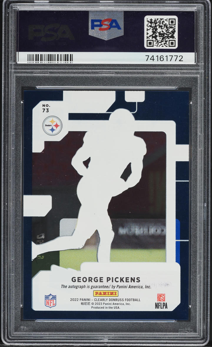 2022 Panini Clearly Donruss Blue George Pickens ROOKIE /99 #73 PSA 10 GEM MINT