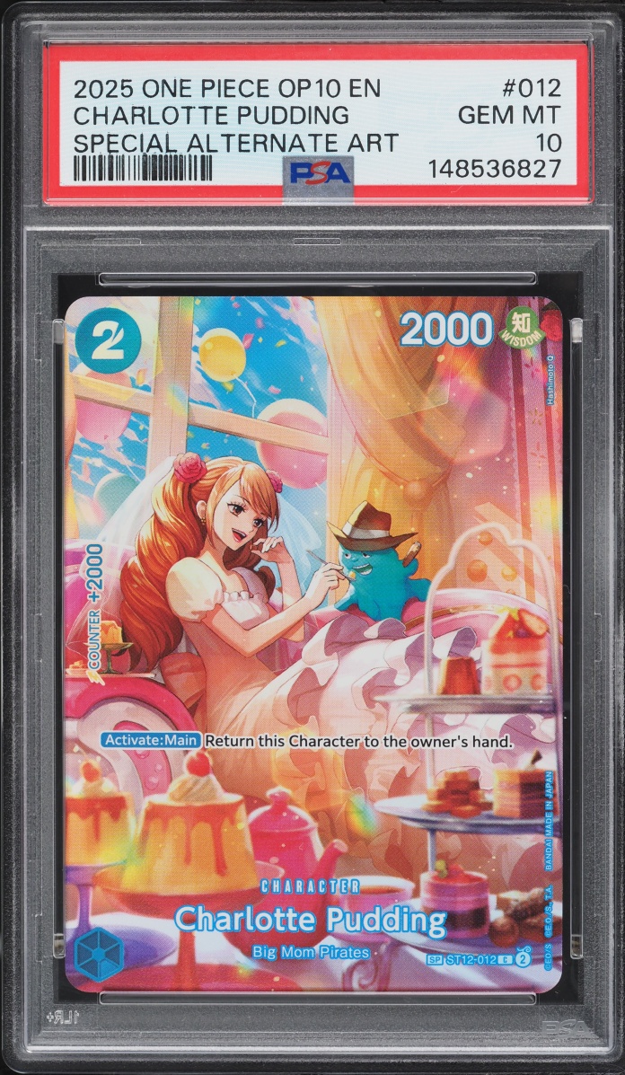 2025 One Piece Royal Blood SP Alt Art Charlotte Pudding #ST12-012 PSA 10 GEM MINT