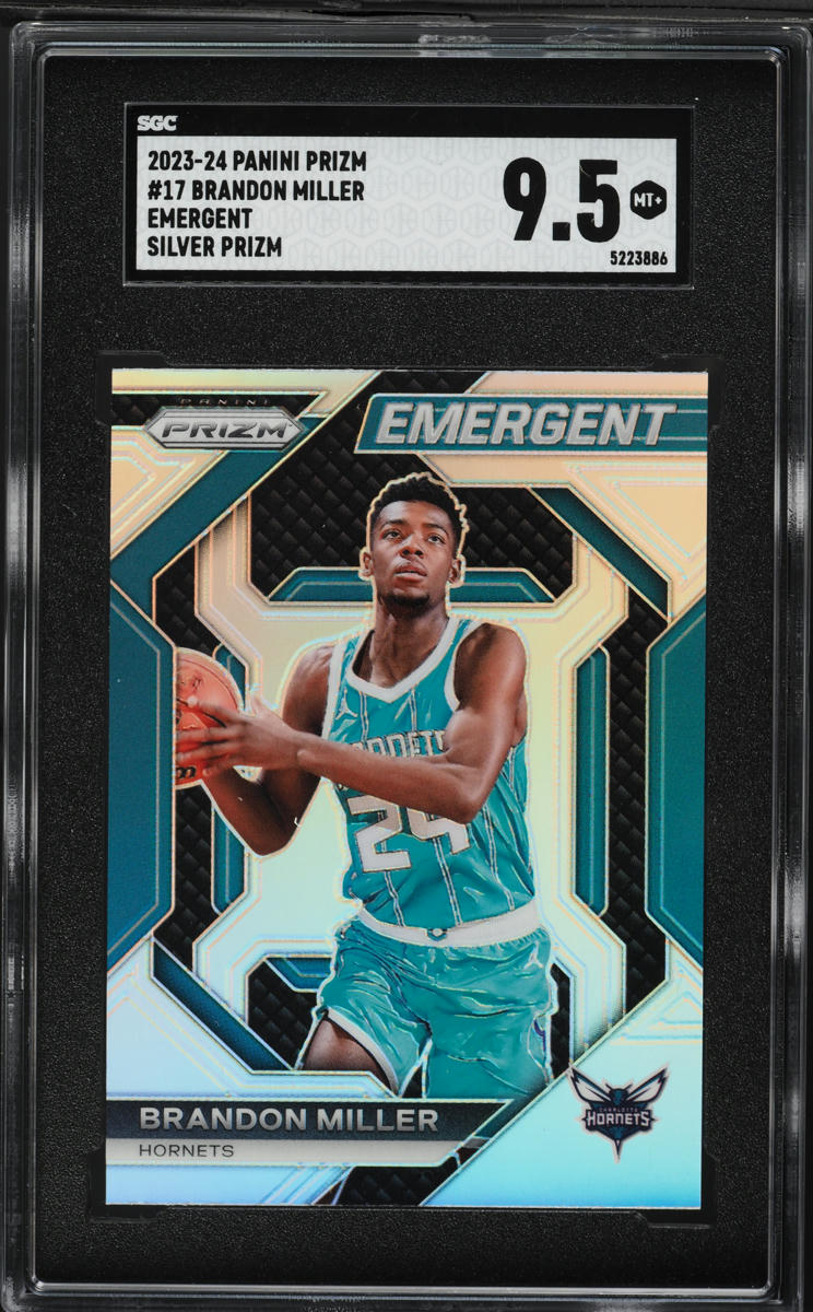 2023 Panini Prizm Emergent Silver Brandon Miller #17 SGC 9.5 MINT+