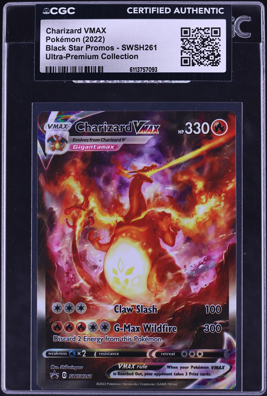 2022 Pokemon Sword & Shield Promo Ultra Premium Alt Art Charizard VMAX #SWSH261 CGC AUTH