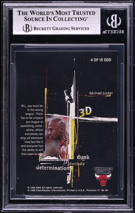 1998 SkyBox Premium 3D's Michael Jordan #4 BGS 8.5 NM-MT+ - Photo 2