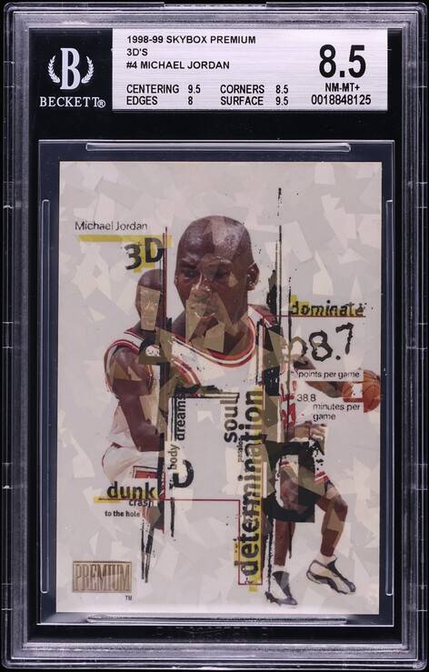 1998 SkyBox Premium 3D's Michael Jordan #4 BGS 8.5 NM-MT+ - Photo 1