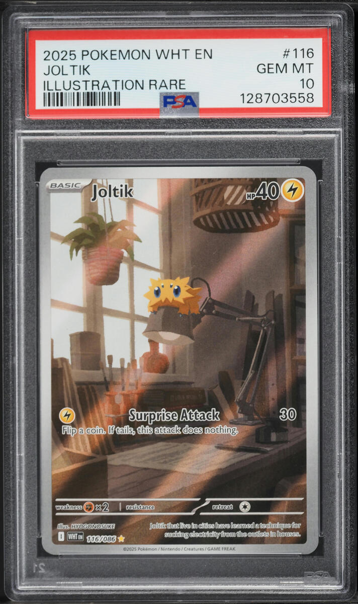 2025 Pokemon Scarlet & Violet White Flare IR Joltik #116 PSA 10 GEM MINT