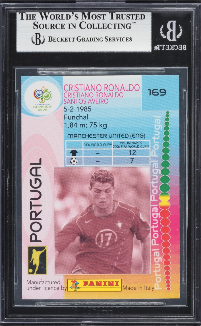 2006 Panini World Cup Germany Cristiano Ronaldo #169 BGS 9 MINT