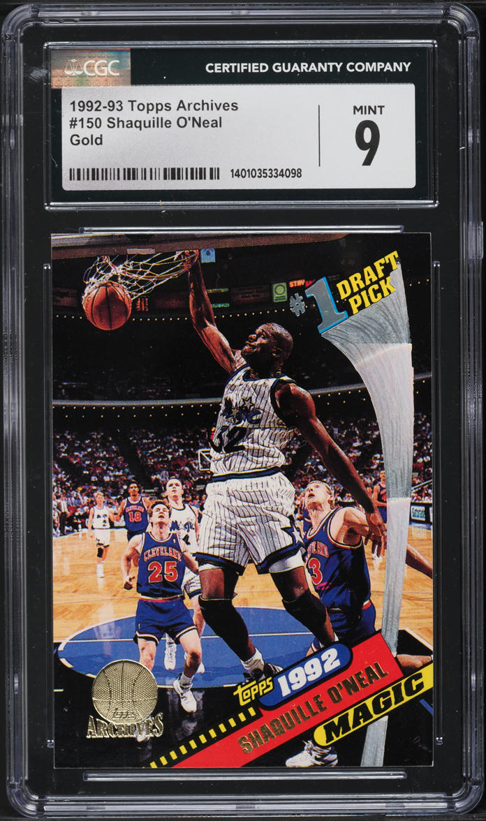 1992 Topps Archives Gold Shaquille O'Neal #150 CGC 9 MINT
