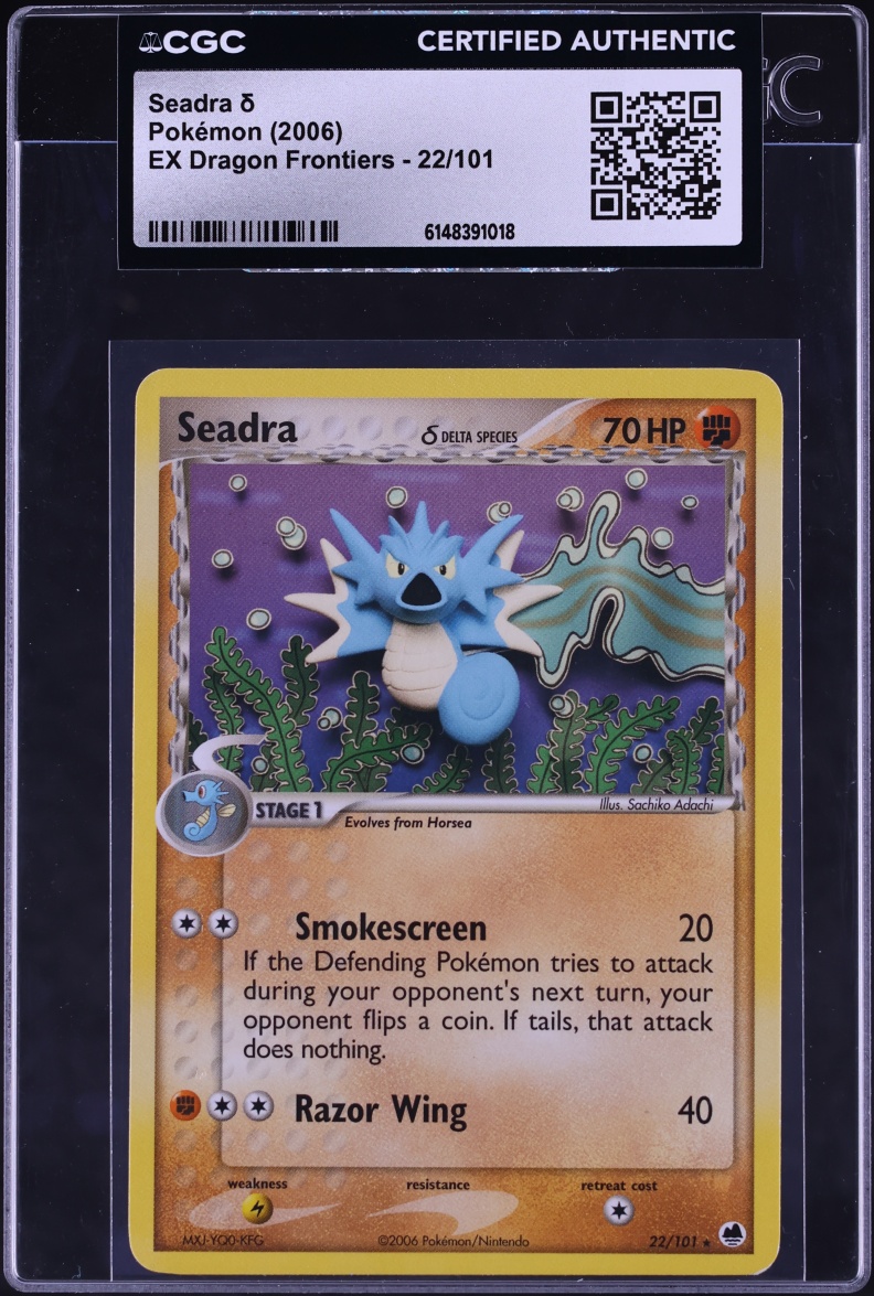 2006 Pokemon EX Dragon Frontiers Seadra #22 CGC AUTH