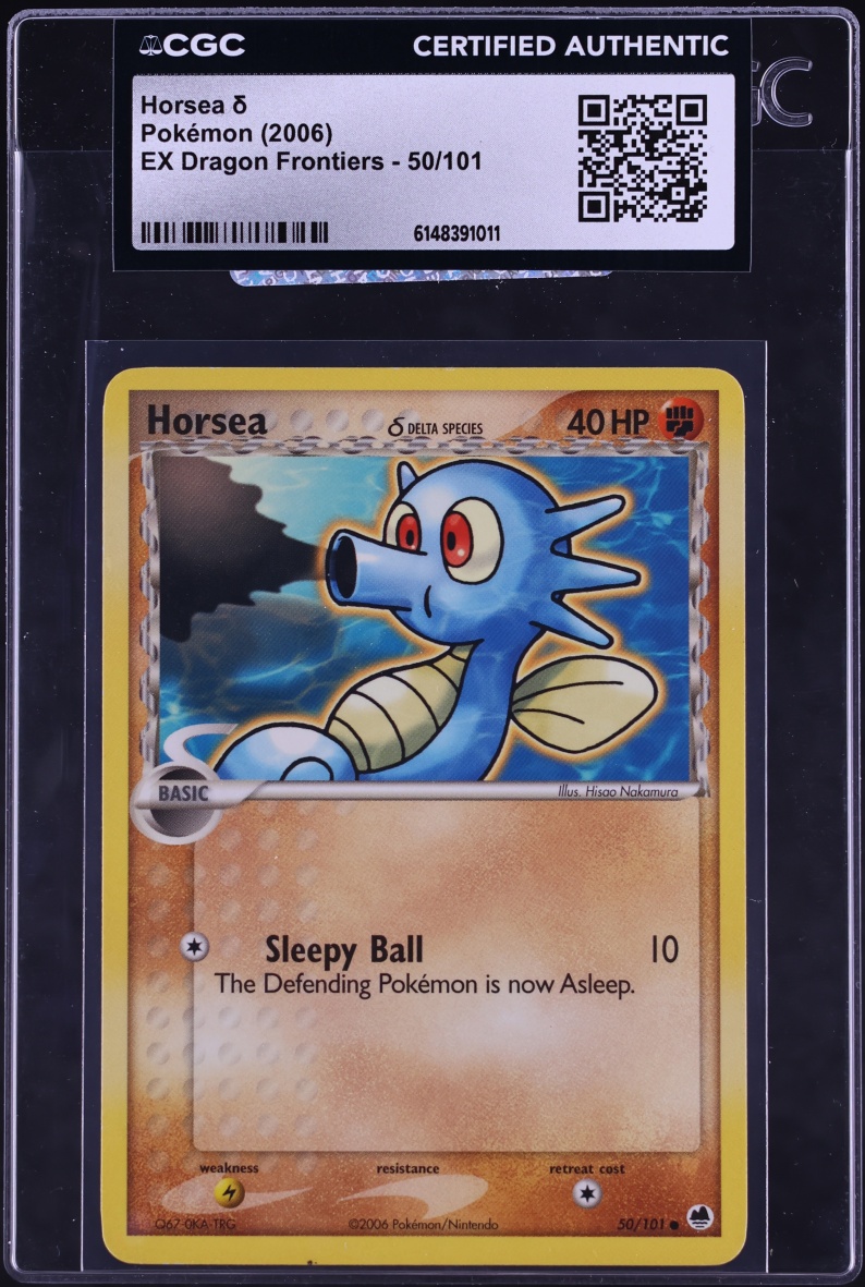 2006 Pokemon EX Dragon Frontiers Horsea #50 CGC AUTH