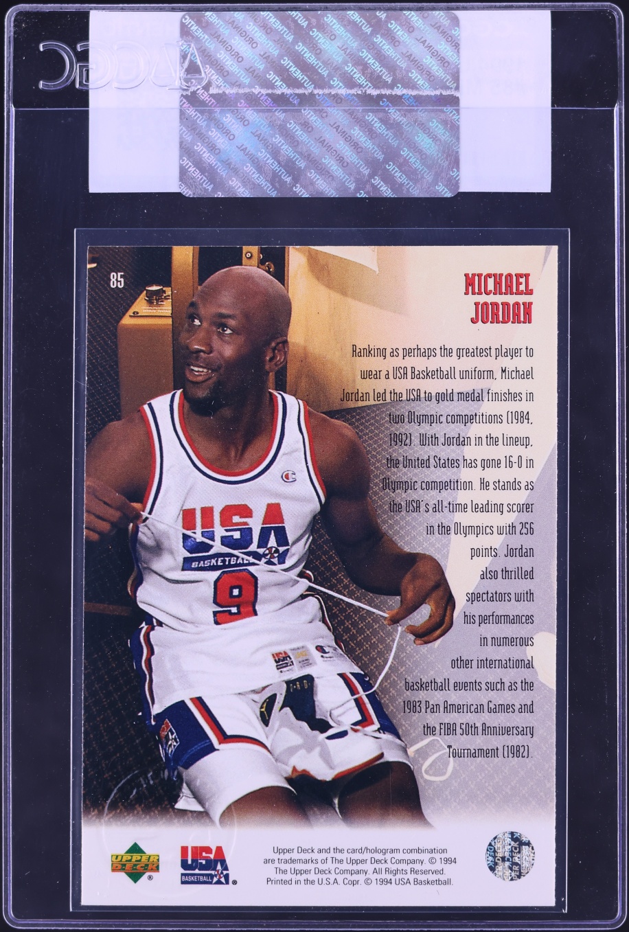 1994 Upper Deck USA Michael Jordan #85 CGC AUTH