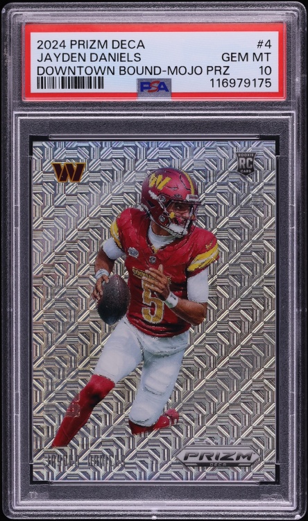 2024 Panini Prizm Deca Downtown Bound Mojo Jayden Daniels ROOKIE /30 #4 PSA 10 GEM MINT
