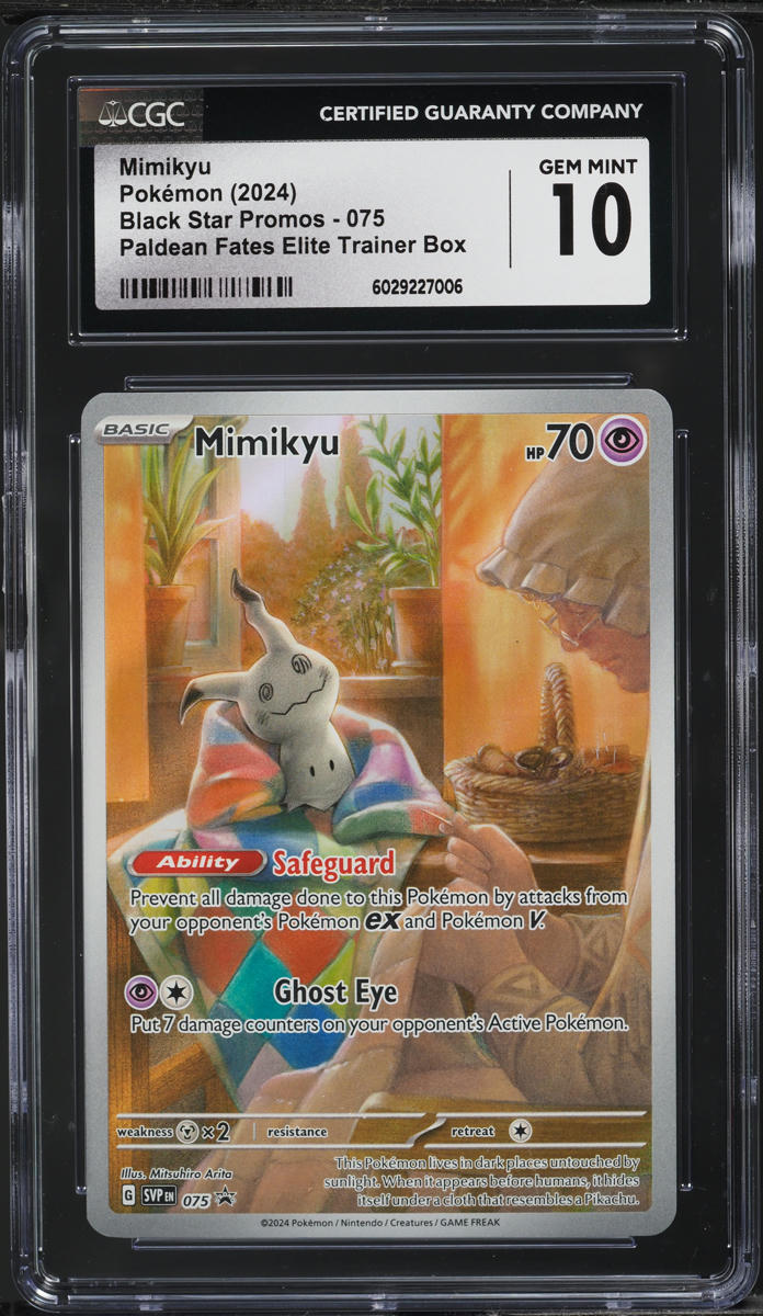 2024 Pokemon SV Black Star Promo Paldean Fates ETB Mimikyu #75 CGC 10 GEM MINT