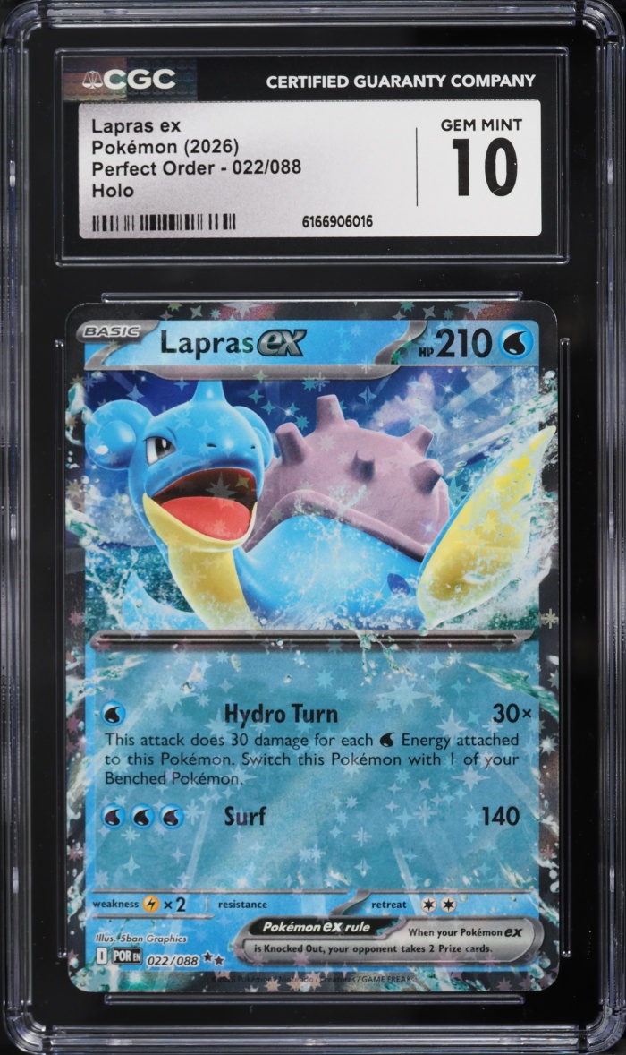 2026 Pokemon Mega Evolution Perfect Order Holo Lapras ex #022 CGC 10 GEM MINT