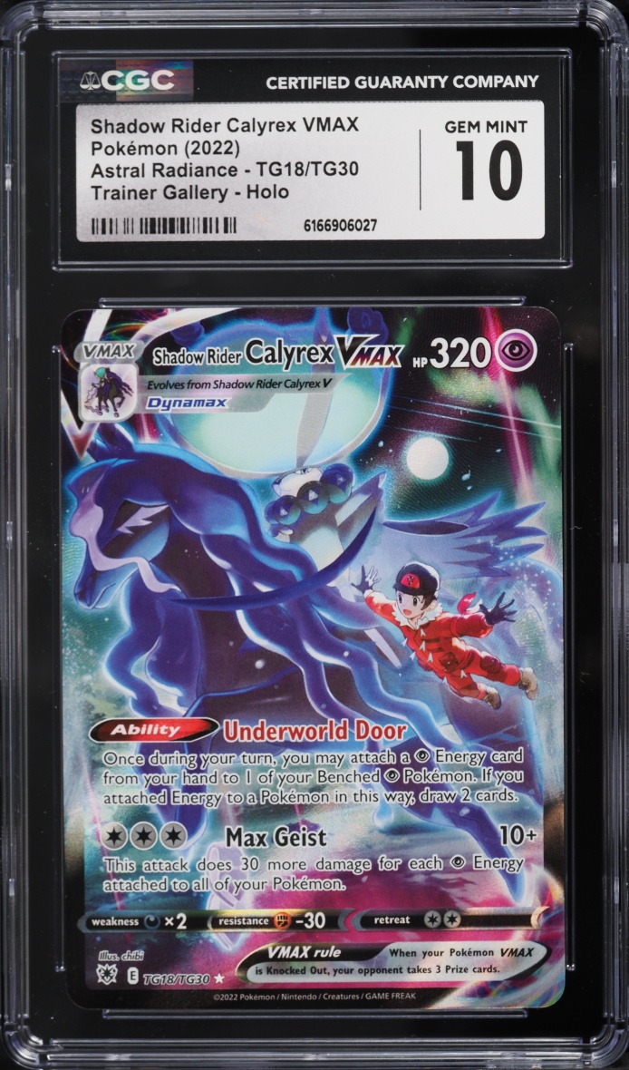 2022 Pokemon Sword & Shield Astral Radiance Full Art Shadow Rider Calyrex VMAX #TG18 CGC 10 GEM