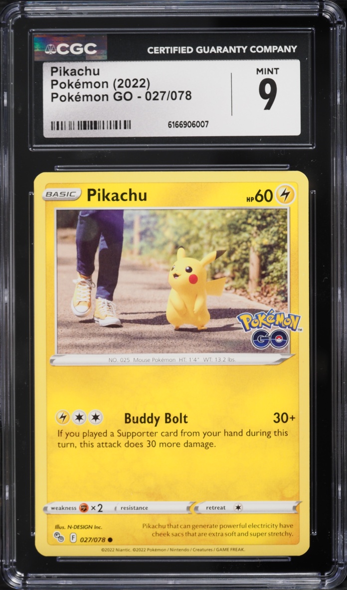 2022 Pokemon Sword & Shield Pokemon GO Pikachu #27 CGC 9 MINT