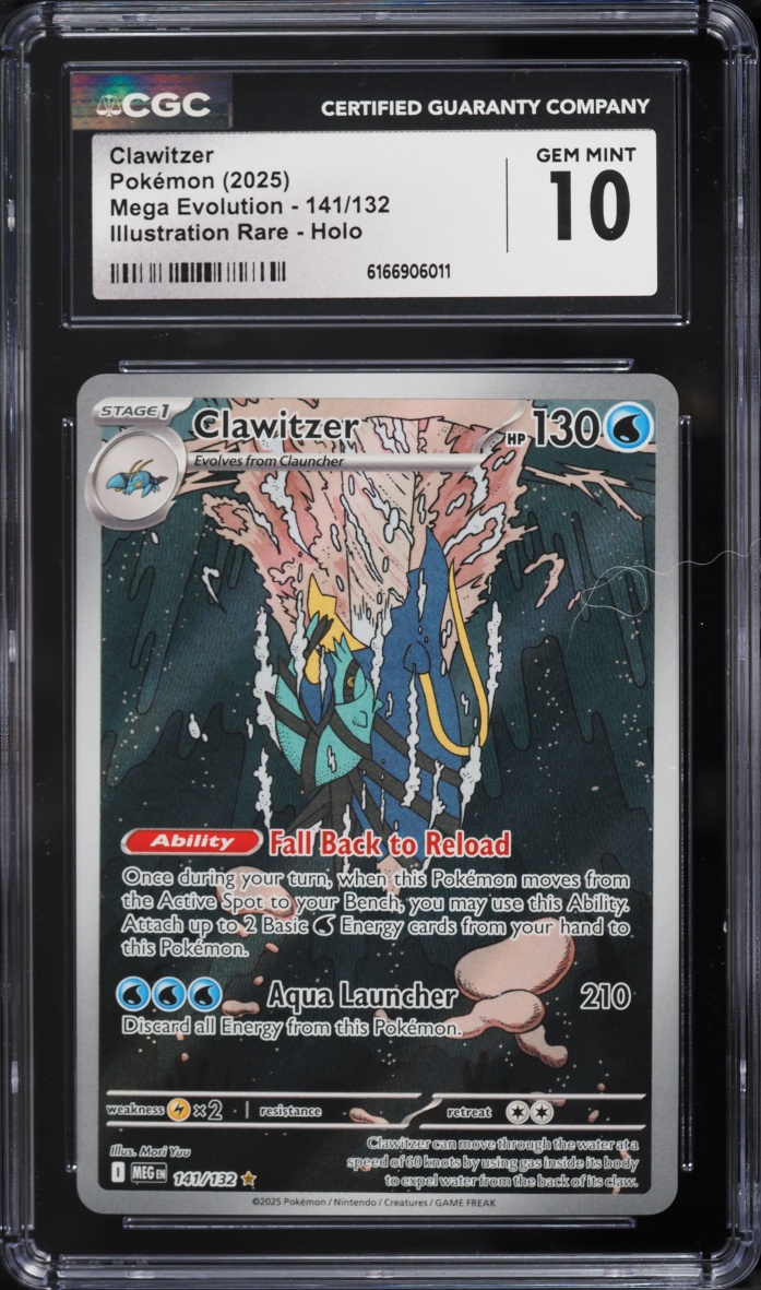 2025 Pokemon Mega Evolution IR Clawitzer #141 CGC 10 GEM MINT