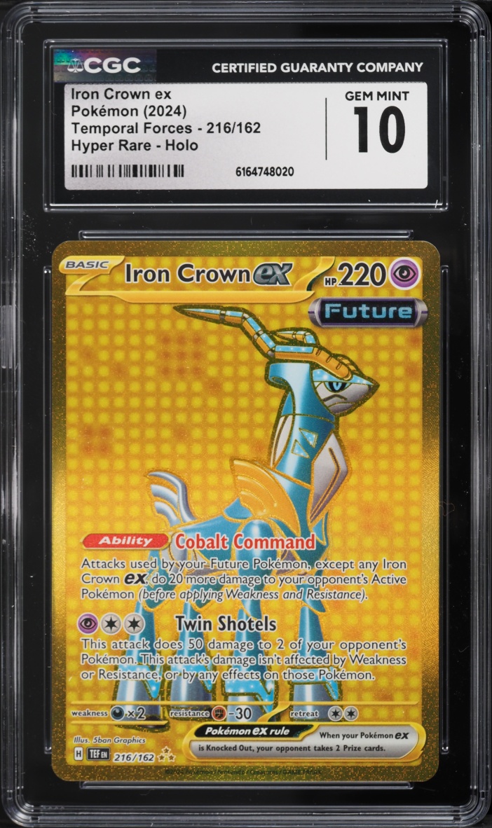 2024 Pokemon Scarlet & Violet Temporal Forces Gold Rare Iron Crown Ex #216 CGC 10 GEM MINT