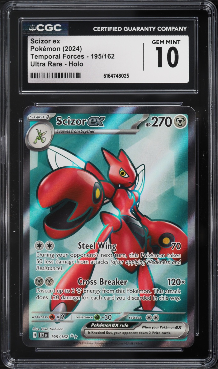 2024 Pokemon Scarlet & Violet Temporal Forces Full Art Scizor ex #195 CGC 10 GEM MINT