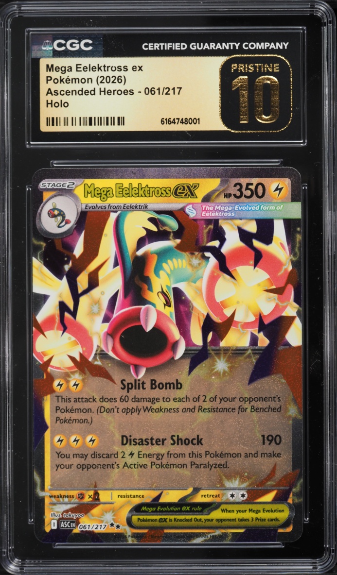 2026 Pokemon Mega Evolution Ascended Heroes Holo Mega Eelektross Ex #061 CGC 10 PRISTINE