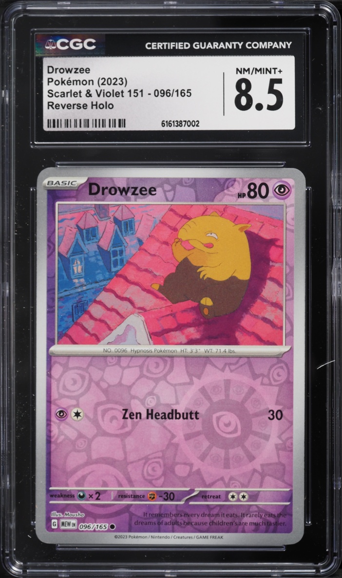 2023 Pokemon Scarlet & Violet 151 Reverse Holo Drowzee #96 CGC 8.5 NM-MT+
