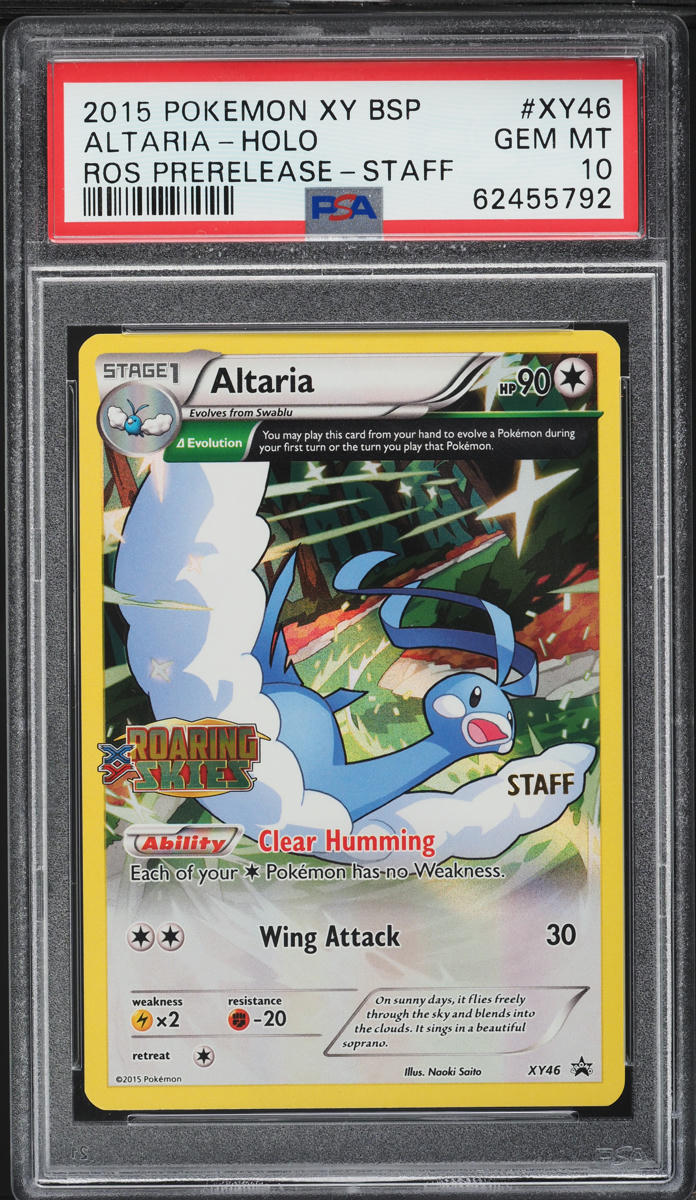 2015 Pokemon XY Promo Roaring Skies Prerelease Staff Holo Altaria #XY46 PSA 10