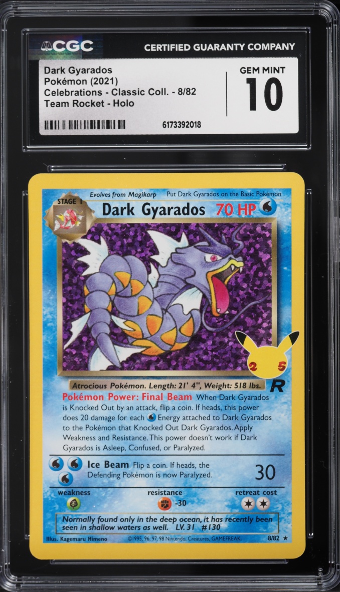 2021 Pokemon SWSH Celebrations Classic Collection Holo Dark Gyarados #8 CGC 10 GEM MINT