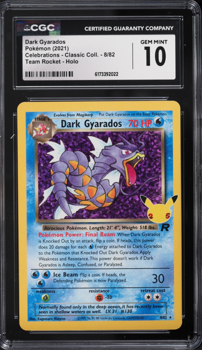 2021 Pokemon SWSH Celebrations Classic Collection Holo Dark Gyarados #8 CGC 10 GEM MINT