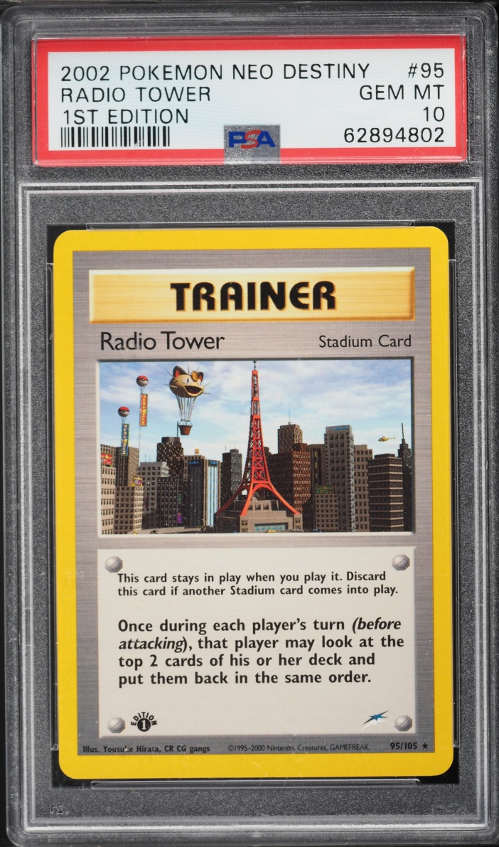 2002 Pokemon Neo Destiny 1st Edition Radio Tower #95 PSA 10 GEM MINT