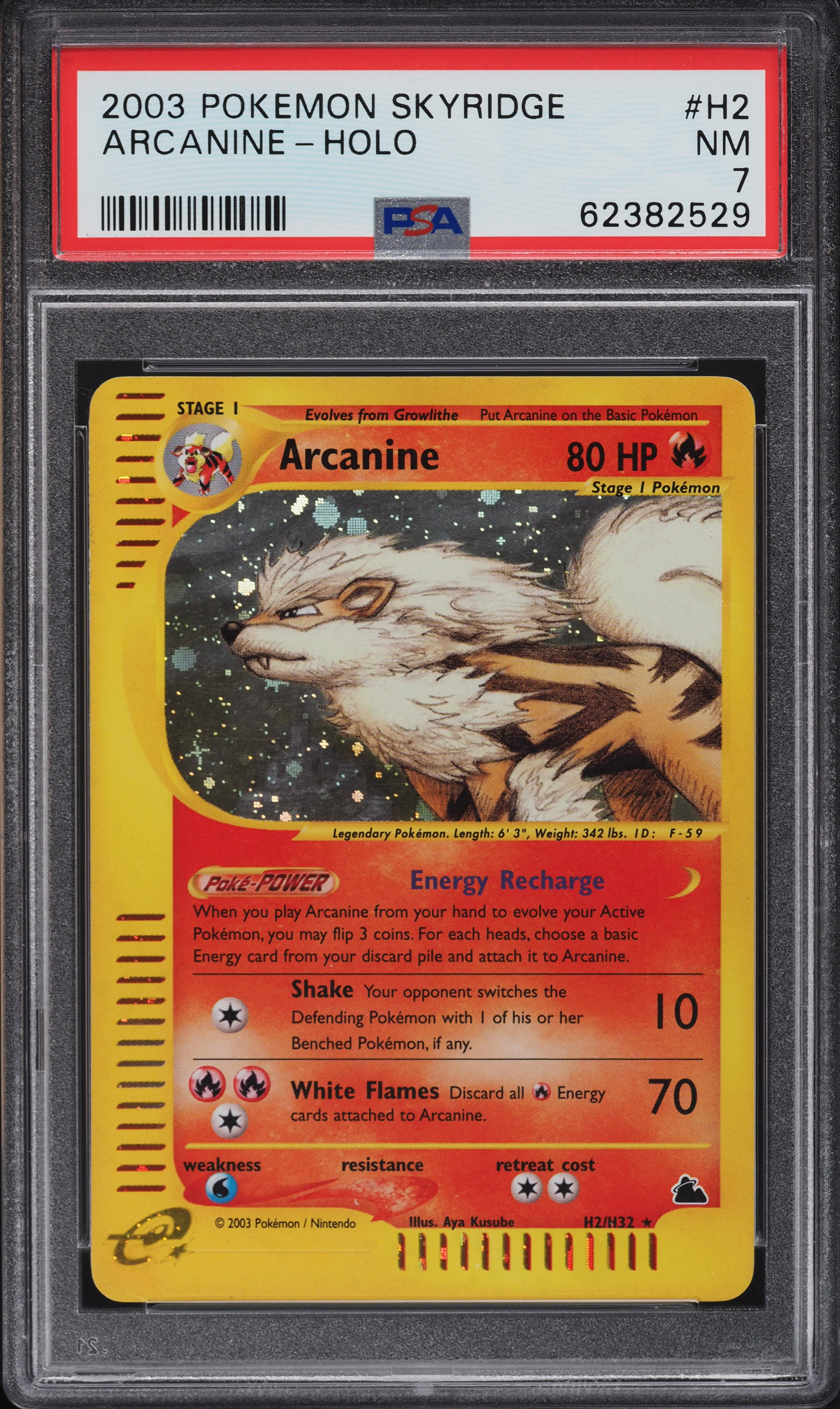 2003 Pokemon Skyridge Holo Arcanine #H2 PSA 7 NRMT on