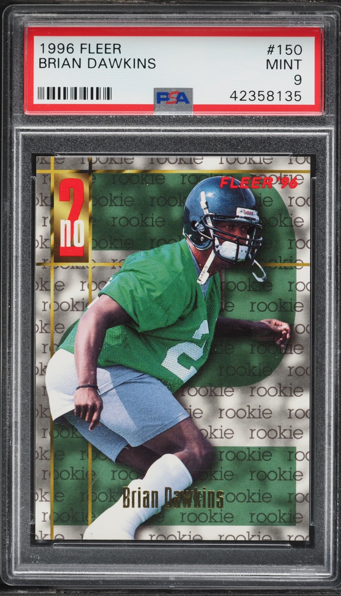 1996 Fleer Football Brian Dawkins ROOKIE #150 PSA 9 MINT