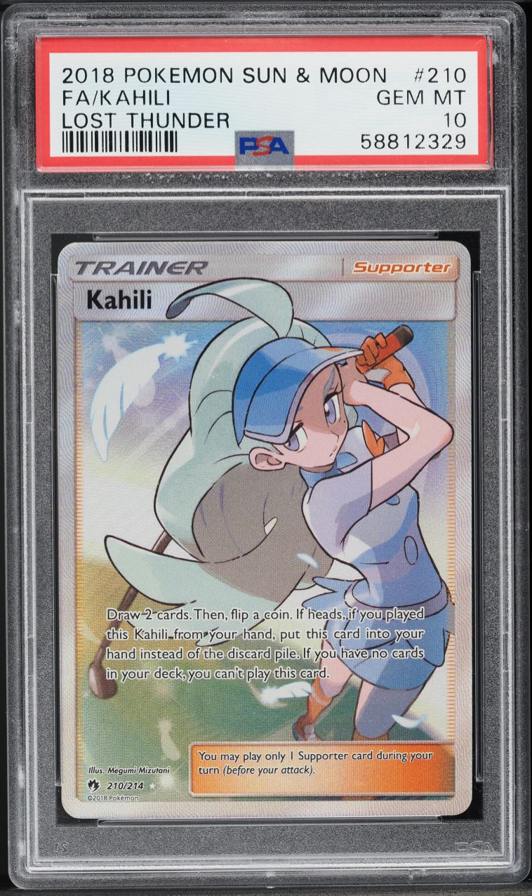 2018 Pokemon Sun & Moon Lost Thunder Full Art Kahili #210 PSA 10 GEM MINT - Main Image
