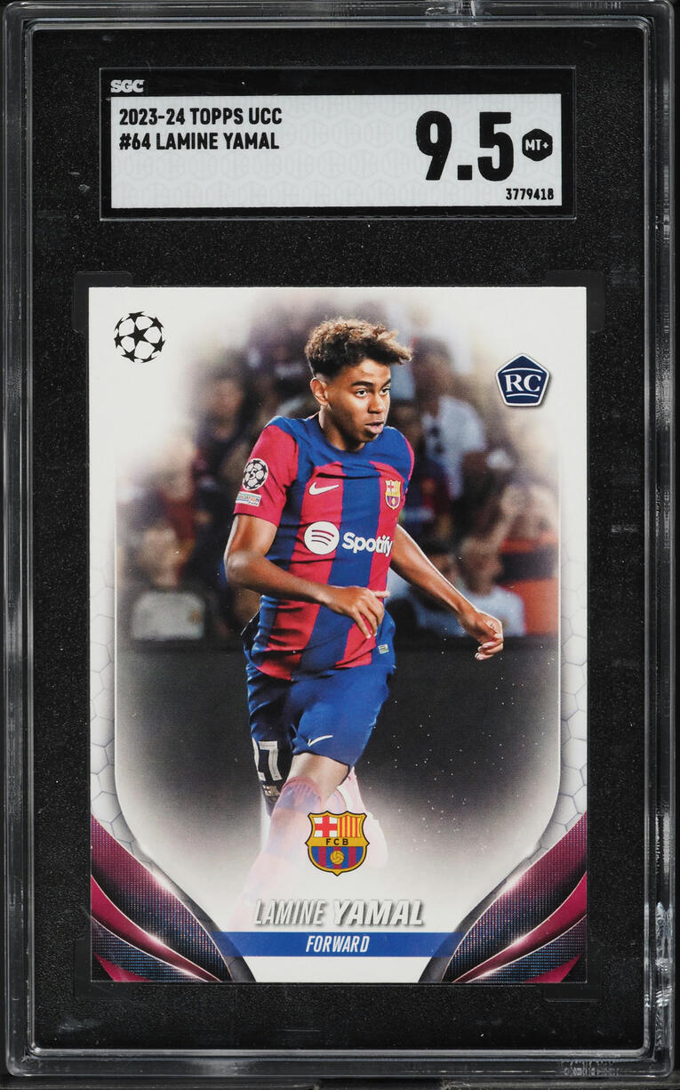 2023 Topps UEFA Club Competitions Lamine Yamal ROOKIE #64 SGC 9.5 MINT+