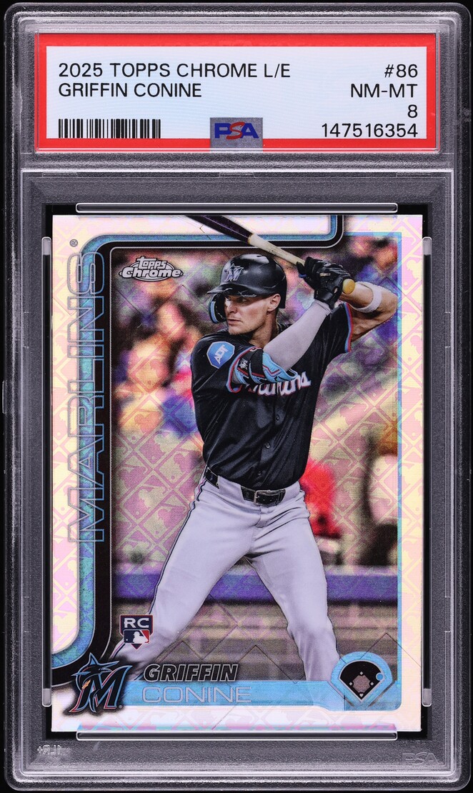 2025 Topps Chrome Logofractor Griffin Conine ROOKIE #86 PSA 8 NM-MT