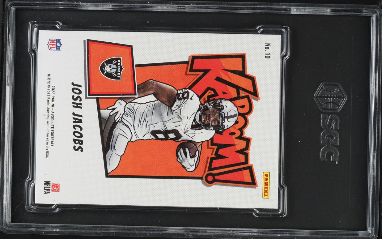 2023 Absolute Kaboom! Josh Jacobs #10 SGC 9.5 MINT+