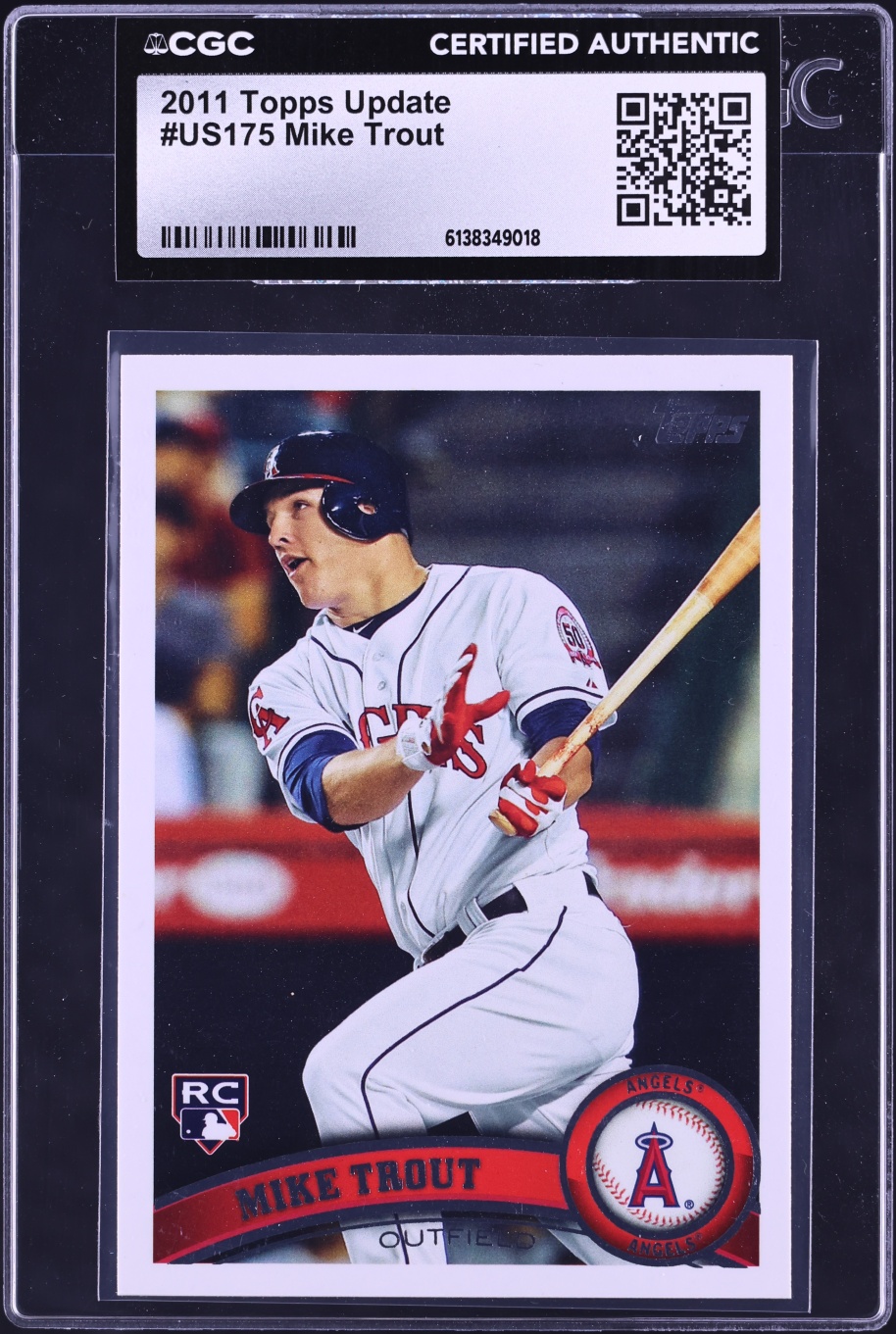 2011 Topps Update Mike Trout ROOKIE #US175 CGC AUTH