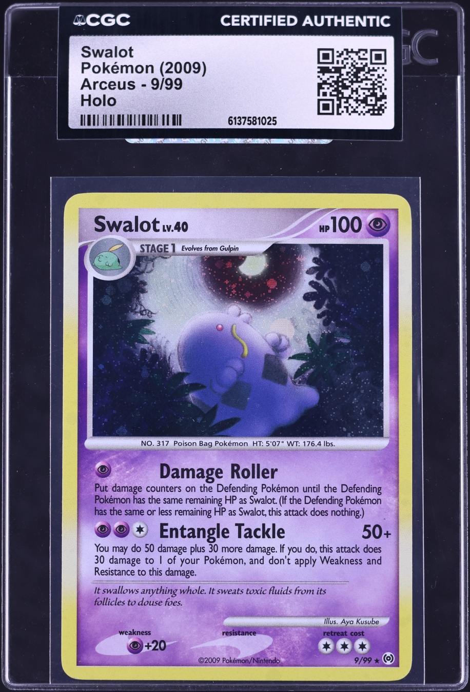 2009 Pokemon Arceus Holo Swalot #9 CGC AUTH