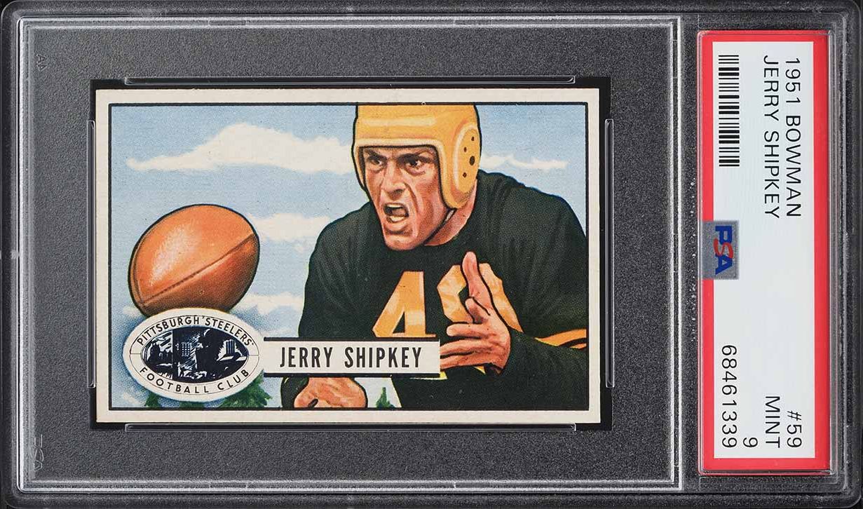 1951 Bowman Football Jerry Shipkey #59 PSA 9 MINT