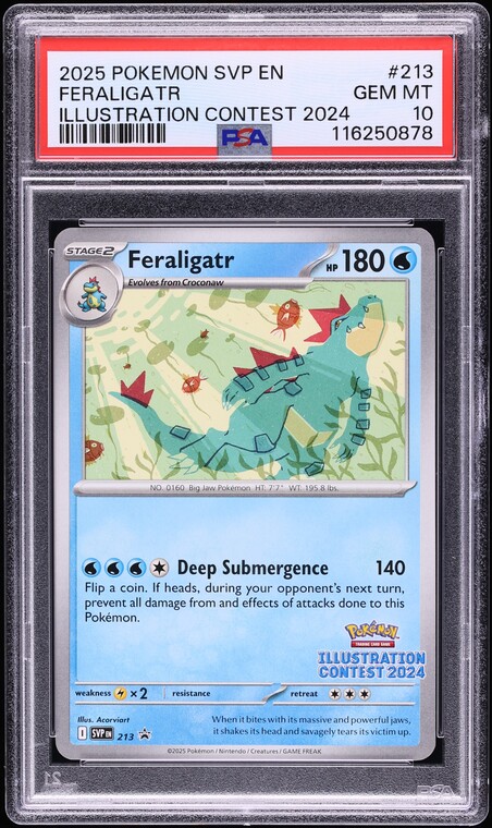 2025 Pokemon SV Black Star Promo Illustration Contest '24 Feraligatr #213 PSA 10