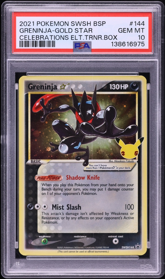 2021 Pokemon Sword & Shield Promo Celebrations Holo Greninja Gold Star #SWSH144 PSA 10 GEM MINT